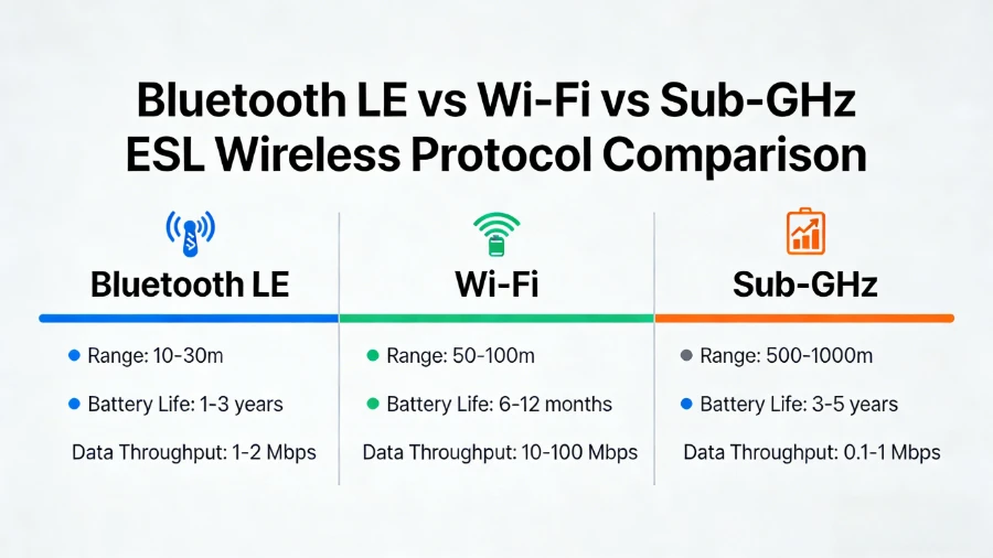 Bluetooth vs Wi-Fi naspram Sub-GHz Elektronska oznaka police